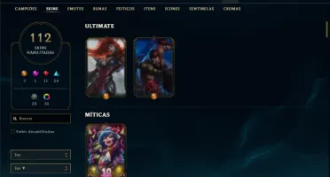 Conta Prata 4 com 112 Skins e 131 Champs + 17 Cromas