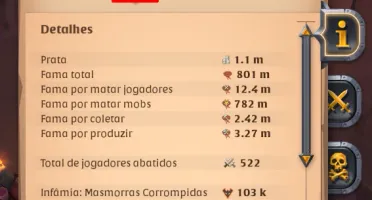 Conta Albion 801m de fama + 5m de prata