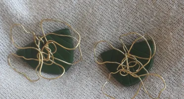 Brincos Arabesco em Polimerclay Verde e Latão