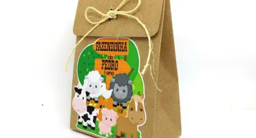 Kit Colorir e Modelar Fazendinha com Sacola Kraft P