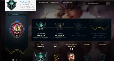 Conta platina 2 com 4 skins e 28 champs