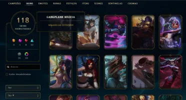 conta lol diamante IV 118 skins com 17k de EA