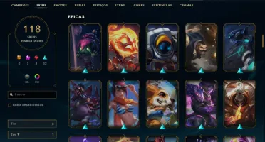 conta lol diamante IV 118 skins com 17k de EA