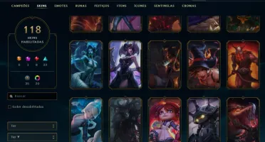 conta lol diamante IV 118 skins com 17k de EA