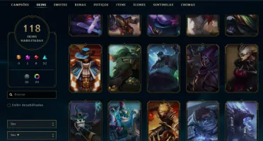 conta lol diamante IV 118 skins com 17k de EA