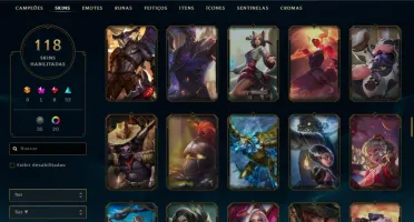 conta lol diamante IV 118 skins com 17k de EA