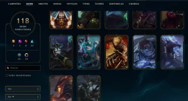 conta lol diamante IV 118 skins com 17k de EA