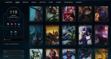 conta lol diamante IV 118 skins com 17k de EA