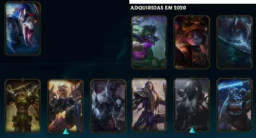 Conta LoL LVL 384 Plat III muitas skins,email p/ troca