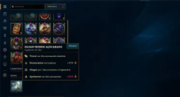 Conta unranked com 48 skins e 107 champs