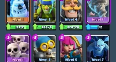 Conta clash royale arena lendária com 5 cartas lendárias.