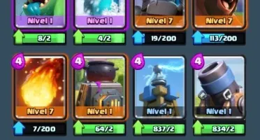 Conta clash royale arena lendária com 5 cartas lendárias.