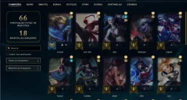 Conta bronze 3 com 35 Champs e 6 Skins + 855 RP