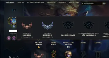 Conta bronze 3 com 35 Champs e 6 Skins + 855 RP