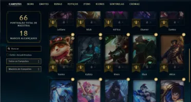 Conta bronze 3 com 35 Champs e 6 Skins + 855 RP