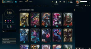 CONTA LOL 722 SKINS!!