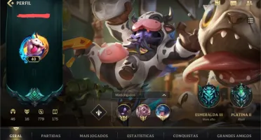 Conta Wild Rift. 46 campeões, 16 skin, 2 passes