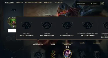 Unranked com 30 Champs e 8 Skins
