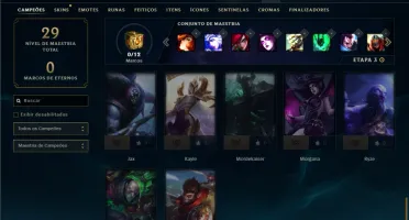 Unranked com 30 Champs e 8 Skins