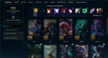 Unranked com 30 Champs e 8 Skins