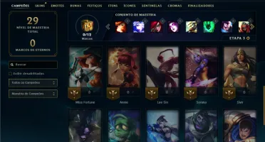 Unranked com 30 Champs e 8 Skins