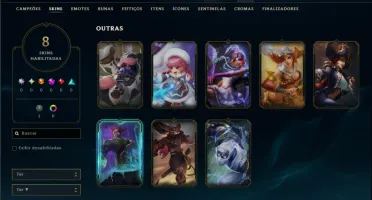Unranked com 30 Champs e 8 Skins