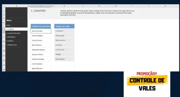 Planilha Controle de Vales Editável