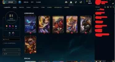 Conta League Of Legends ( 122 Campeões, 81 Skins ) Lv257