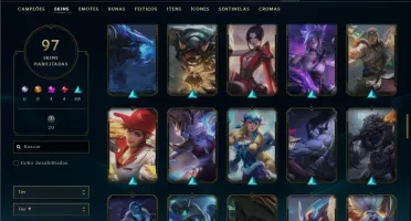 Unranked com 150 Champs e 97 Skins ( MID / JG / TOP )