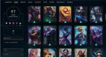 Unranked com 150 Champs e 97 Skins ( MID / JG / TOP )