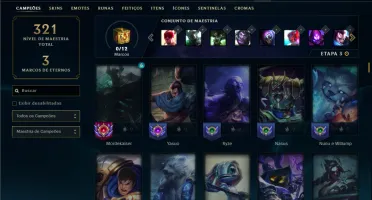 Unranked com 150 Champs e 97 Skins ( MID / JG / TOP )