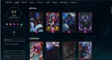 Unranked com 150 Champs e 97 Skins ( MID / JG / TOP )