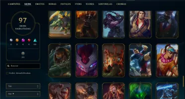 Unranked com 150 Champs e 97 Skins ( MID / JG / TOP )