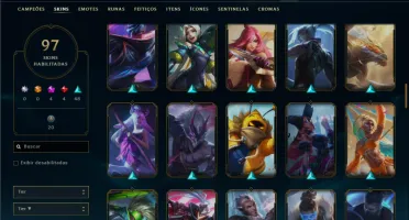 Unranked com 150 Champs e 97 Skins ( MID / JG / TOP )