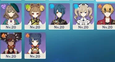 AR 51 Eula,Shogun Raiden,Yelan,Xiao+Homa,Keqing,Mona,