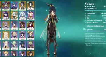 Conta Genshin Impact AR55 - 6 Personagens Limitados 5*