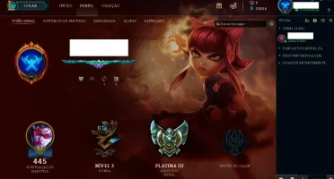 Conta de LOL PLAT4, 128 champs, 59 skins, 38k essencia azul