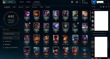 Conta de LOL PLAT4, 128 champs, 59 skins, 38k essencia azul