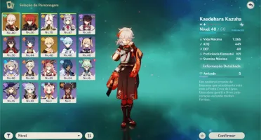 [AR44] KAZUHA + DILUC C1 + SKIN BARBARA (BANNER GARANTIDO)