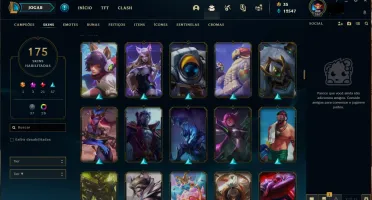 Conta com 175 Skins + 19 Skins em espólio Todos Champs.