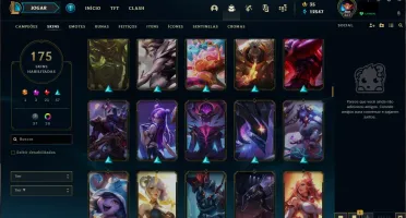 Conta com 175 Skins + 19 Skins em espólio Todos Champs.
