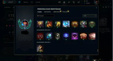 Conta com 175 Skins + 19 Skins em espólio Todos Champs.