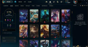 Conta com 175 Skins + 19 Skins em espólio Todos Champs.