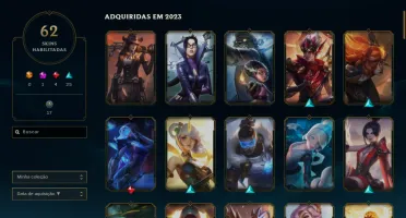 Conta LoL 100 Champions 62 Skins Ex Emerald LvL 149
