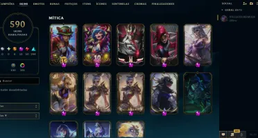 Conta de LoL + Valorant - 590 skins no lol e muitas no valor