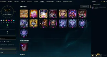 Conta de LoL + Valorant - 590 skins no lol e muitas no valor