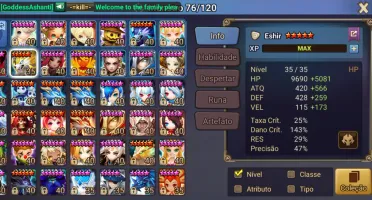 Conta sw ld, mid game. Ótimas runas.