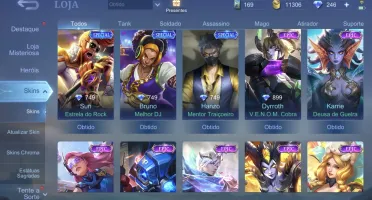 Conta braba Mobile legends