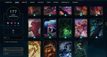 Conta full champs com 177 skins TOPS