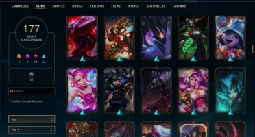 Conta full champs com 177 skins TOPS